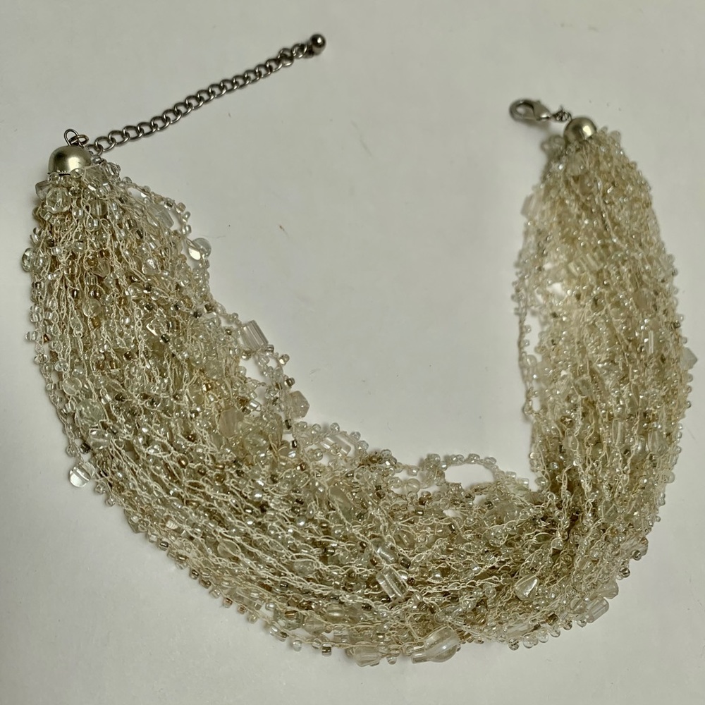 Multi Strand Crystal Beaded Statement Necklace - image 5